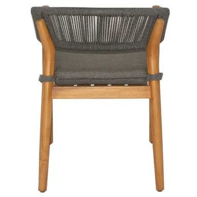 Renava Kamari – Outdoor Grey Olefin Fabric + Teak Dining Chair (Set of 2) / VGEF-LOIVRE-CHR