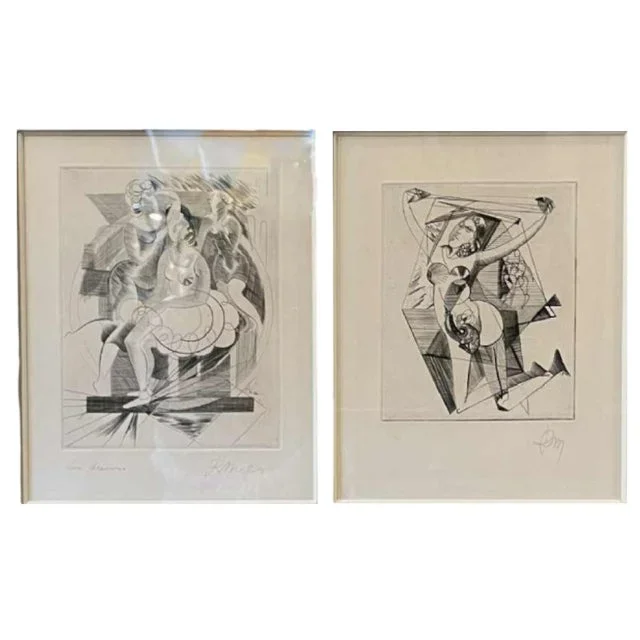 René Mels (Meulemans), Compositions, Etchings, 1945, Set of 2