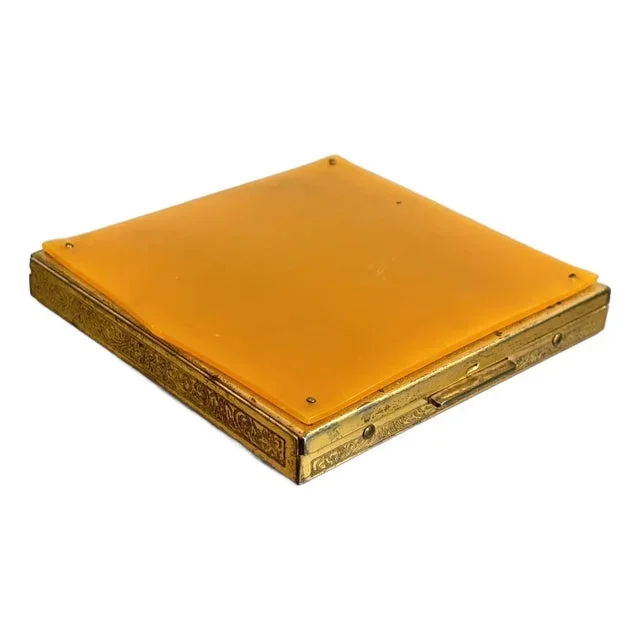 Rex Fifth Avenue Brass & Bakelite Mirror Compact