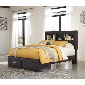 Reylow – Dark Brown – Queen Storage Footboard