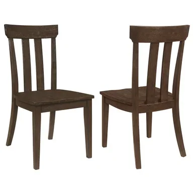 Reynolds Slat Back Dining Side Chair Brown Oak (Set of 2) / CS-107592