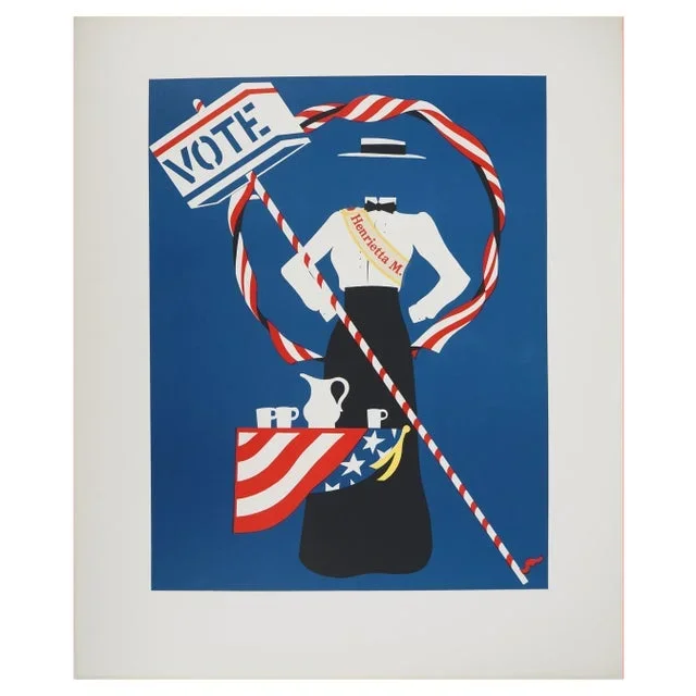Robert Indiana, Votes for Women, The Activist with the Star-Spangled Banner, Original Lithograph