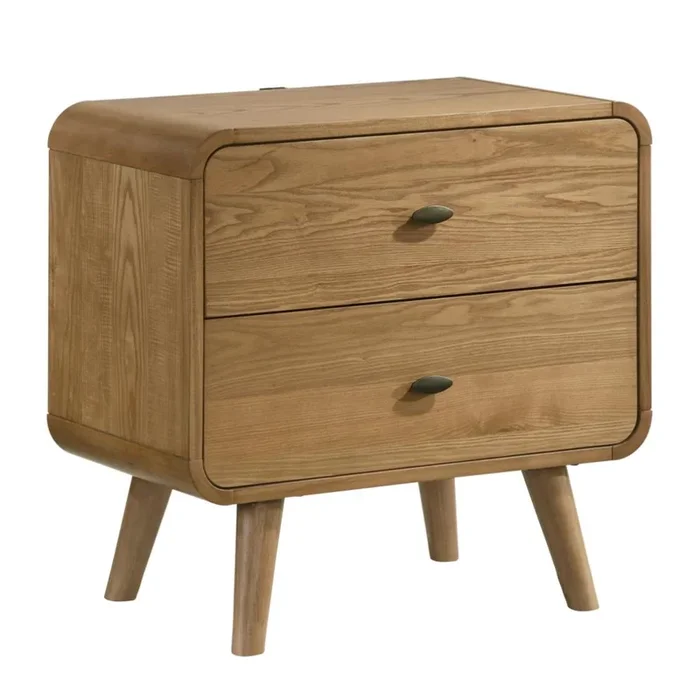 ROBYN 2-drawer Nightstand Bedside Table Light Ash