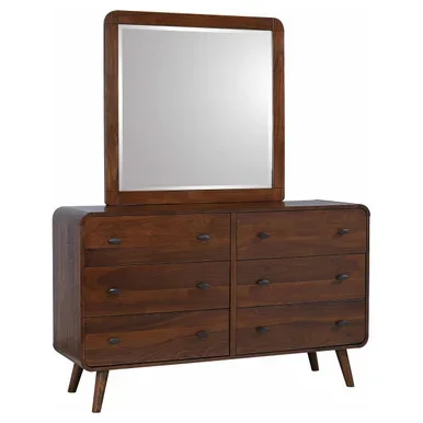 Robyn 6-drawer Dresser with Mirror Dark Walnut / CS-205133M