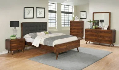 Robyn Wood Eastern King Platform Bed Dark Walnut / CS-205131KE