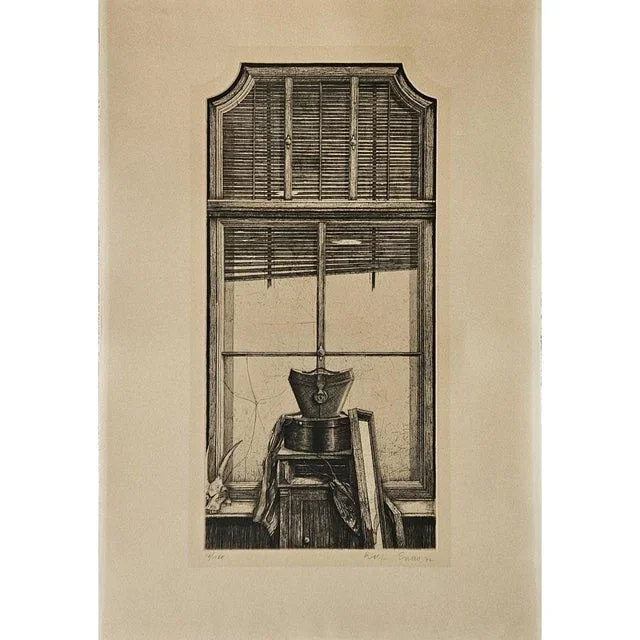 Rolf Escher, Forgotten Window, 1977, Original Etching
