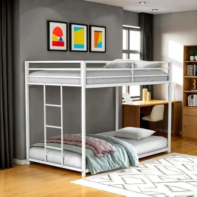 Rothwell Twin/Twin Metal Bunk Bed, Matte White / FM-BK1200WH-TT