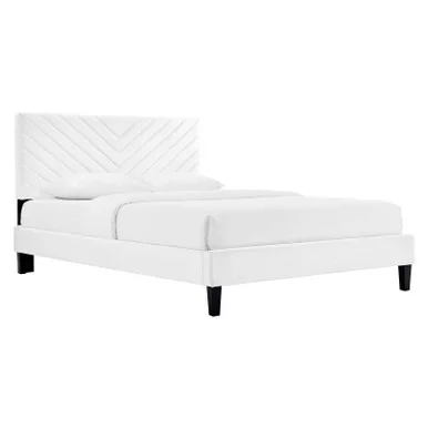 Roxanne Performance Velvet Full Platform Bed / MOD-7038