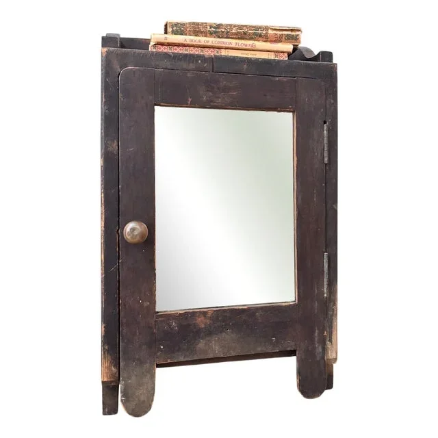 Rustic French Foxed Mirrored Bathroom Cupboard