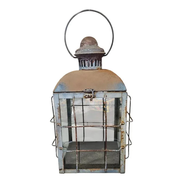 Rustic Steel Farmhouse Lantern C1930