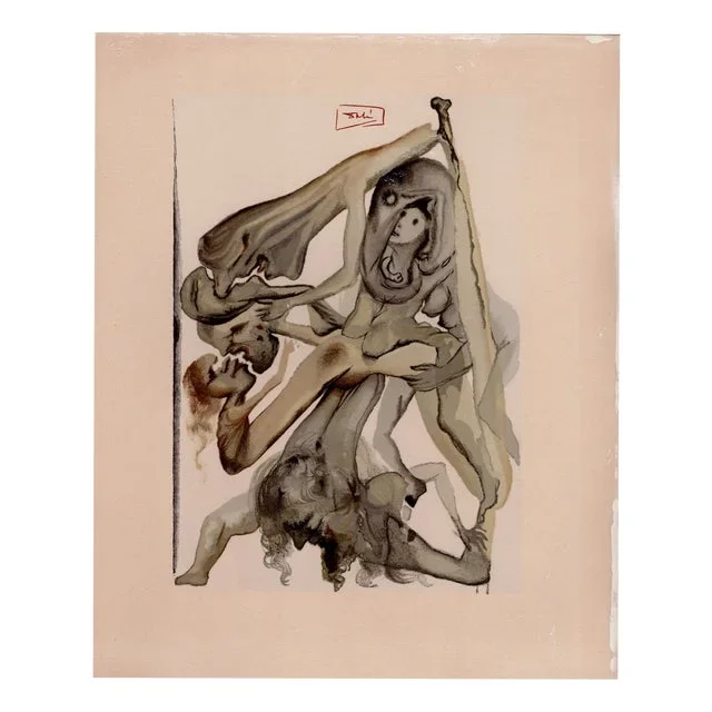 Salvador Dali, Preview of Lower Hell, 1964, Original Woodcut