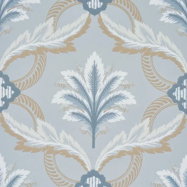 SAMPLE – Schumacher Front Waltz Wallpaper In Light Blue