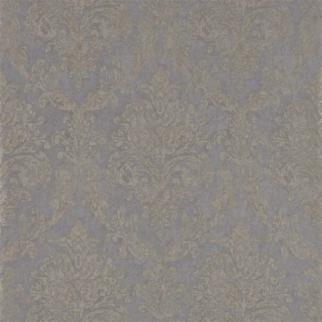 Sanderson Riverside Damask Wallpaper in Mole/Copper – a Sample