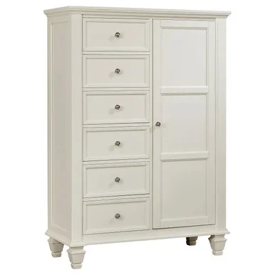 Sandy Beach 8-drawer Door Chest Cream White / CS-201308