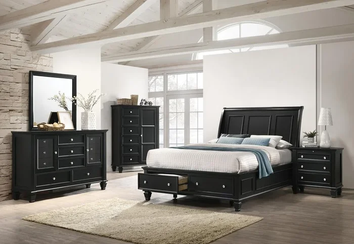 Sandy Beach – California King Bed – 57.25 – Black