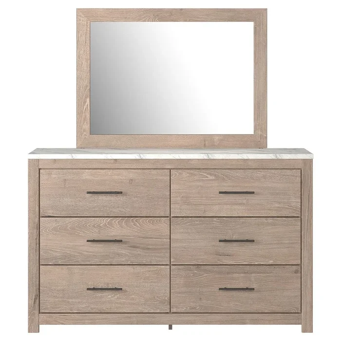 Senniberg – Light Brown/white – Dresser, Mirror
