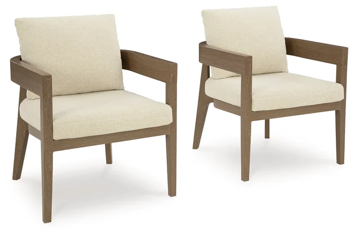 Serene Bay Outdoor Dining Arm Chair with Cushion (Set of 2) P671-601A by Signature Design by Ashley at Old Brick Furniture & Mattress Co.