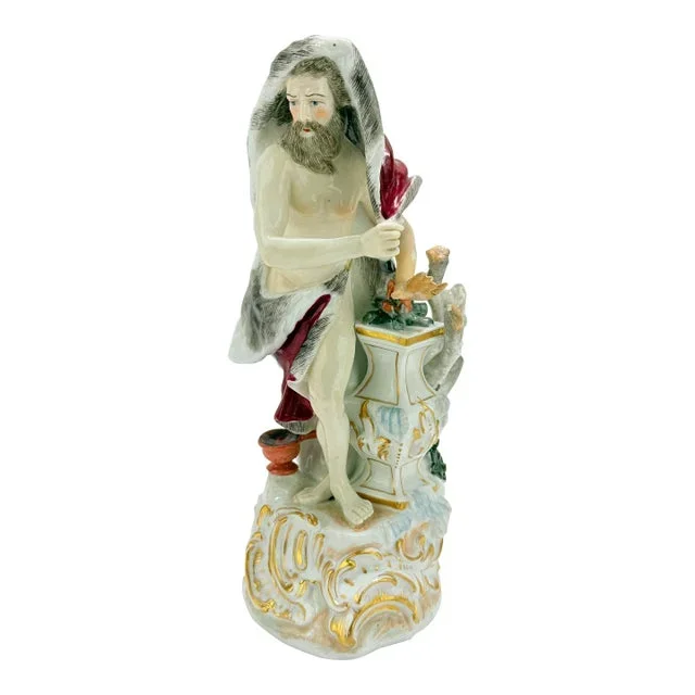 Sevres Style “Winter” Porcelain Figure After Meissen Friedrich Elias