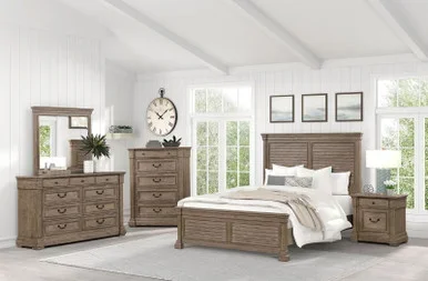 SHERINGHAM 5 Pc. Queen Bedroom Set w/ Chest / FM7701BR-Q-5PC-CHEST