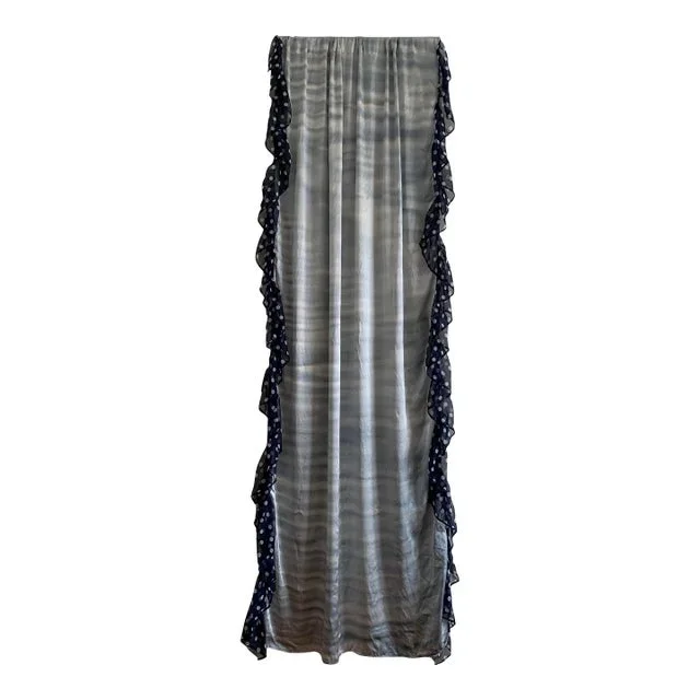 Silk Charmeuse Panel With Polka Dot Side Sheers