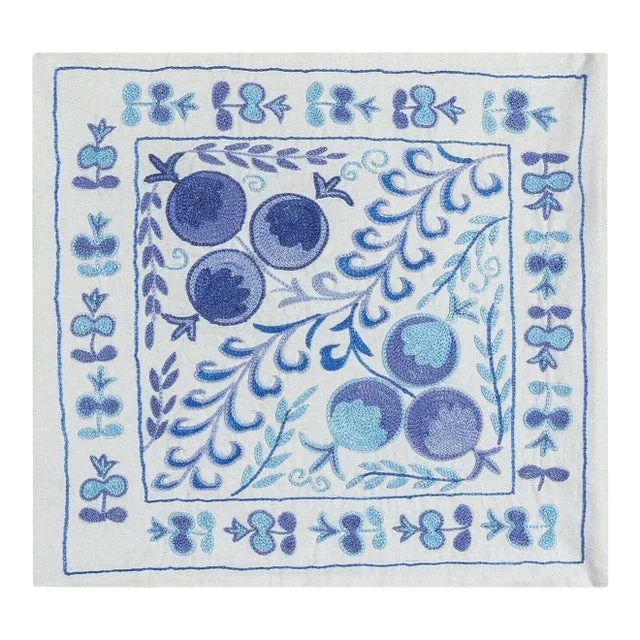 Silk Embroidery Suzani Textile Lace Pillow Cover, New Cushion Cover. 17″x19″