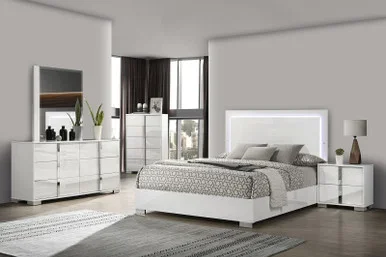 SINISTRA 4 Pc. Queen Bedroom Set / FM7211WH-Q-4PC