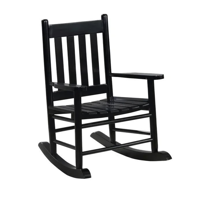 Slat Back Youth Rocking Chair – Black
