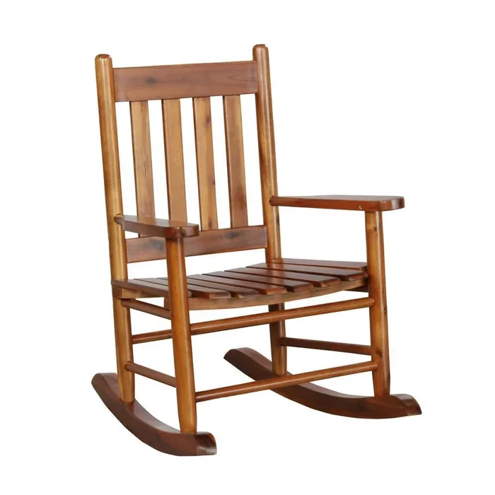 Slat Back Youth Rocking Chair – Golden Brown