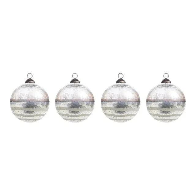 Smoked Hanging Ball Ornaments, Large, Set of 4