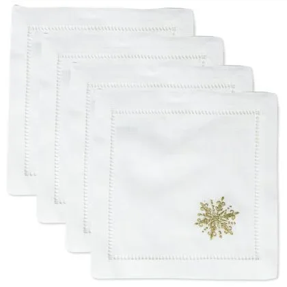 Snowflake Cocktail Napkin Set by Henry Handwork