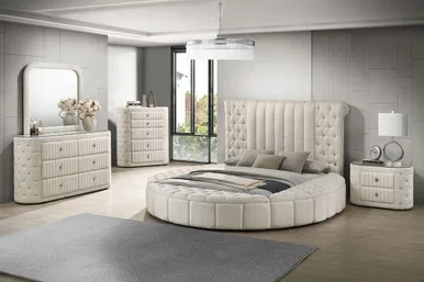 Sonya 5-piece Upholstered Queen Bedroom Set Ivory / CS-360111Q-S5