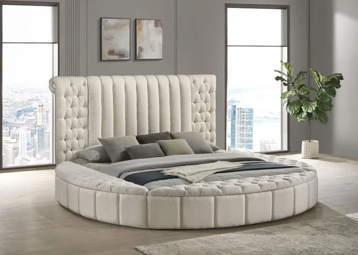 Sonya – Upholstered Round Storage Bed
