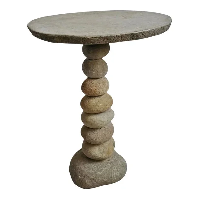Stacked River Rock Bistro Table