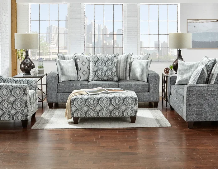 Stonewash Charcoal Sofa & Loveseat
