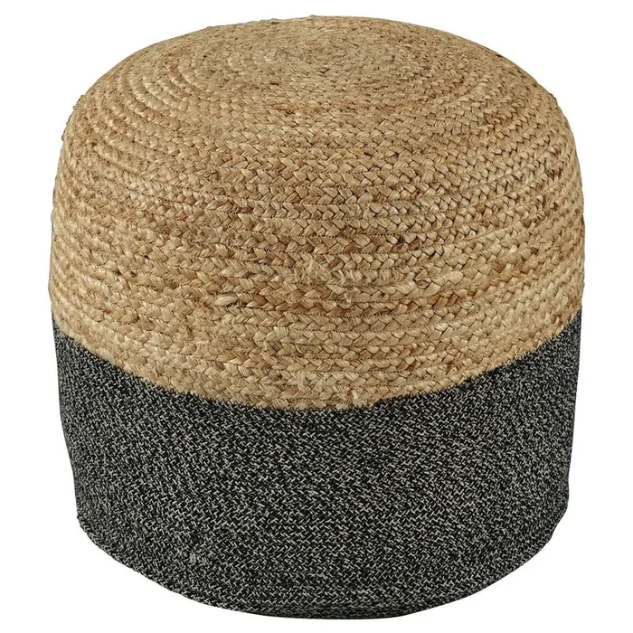 Sweed – Natural/black – Pouf – Round