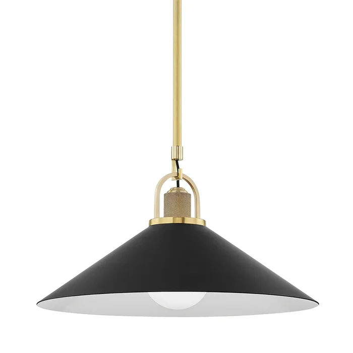 Syosset Pendant 11″ – Aged Brass/Dusk Black