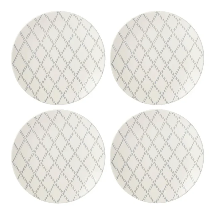Textured Neutrals Grey Dinner Plate Set of 4