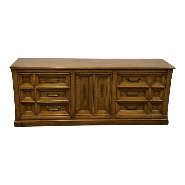 Thomasville Furniture Cadence Collection Italian Neoclassical Tuscan Style 78″ Triple Door Dresser 9051-150