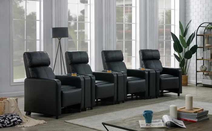 Toohey Home Theater Collection – 7 Pc 4-seater Home Theater – Black