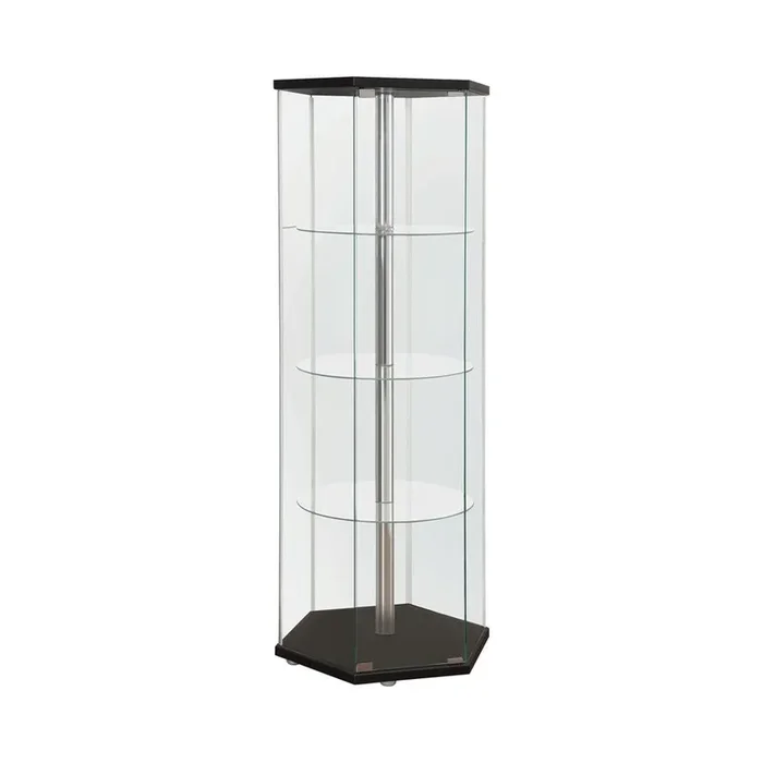 Traditional Glass Hexagon Curio Cabinet