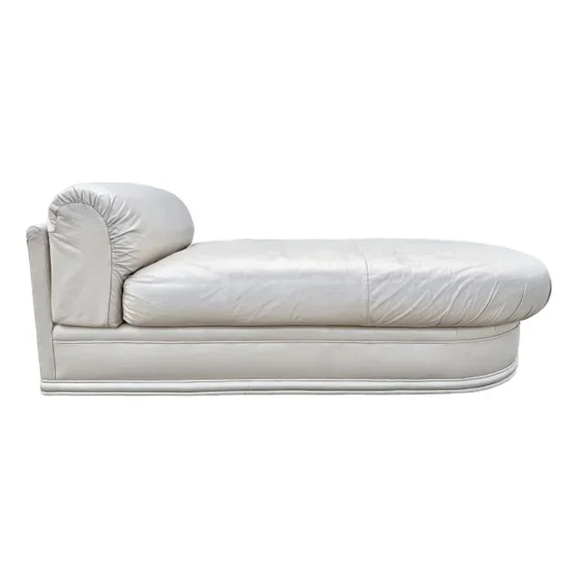 Translucent Beige Leather Chaise Lounge by Preview From 80’s