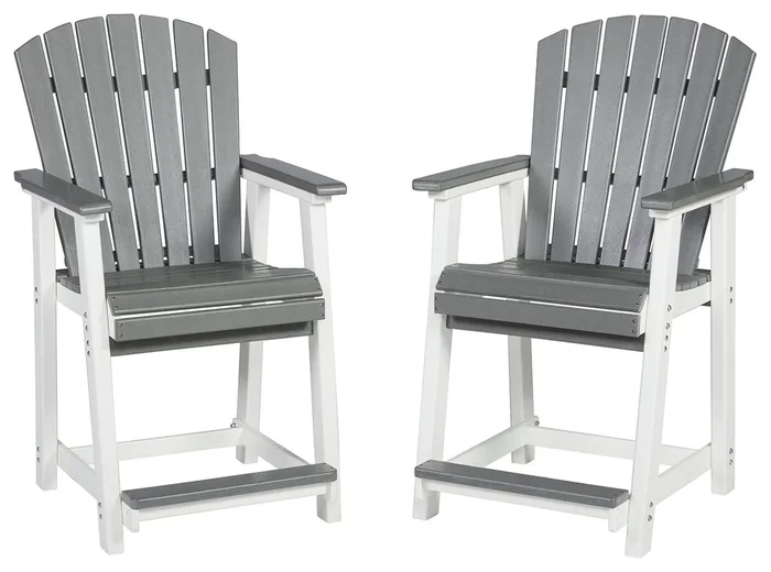 Transville – Barstool (Set of 2) – Gray / White
