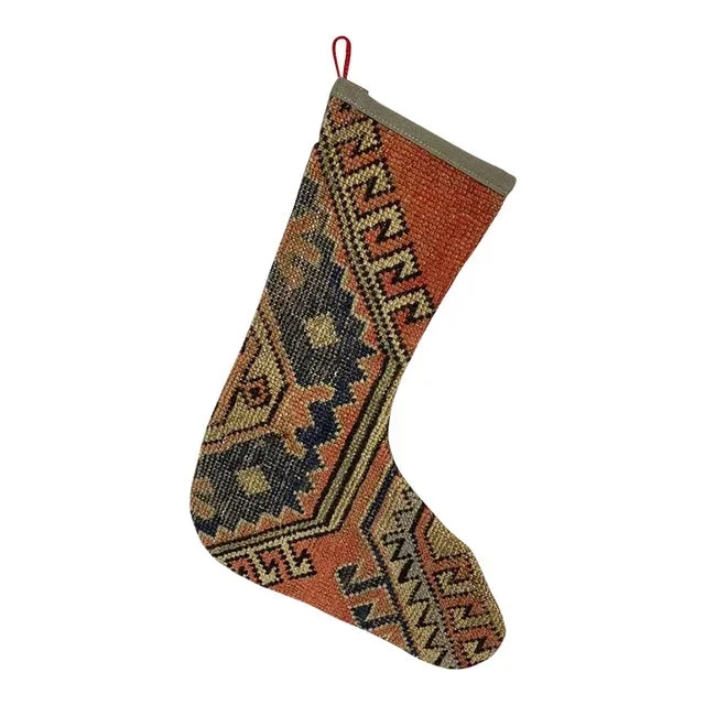 Turkish Kilim Rug Christmas Stocking