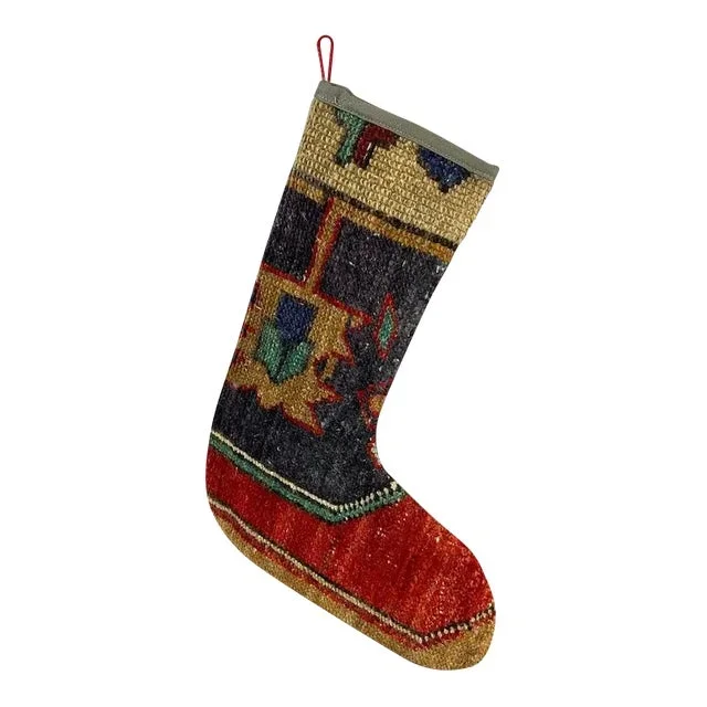 Turkish Kilim Rug Christmas Stocking