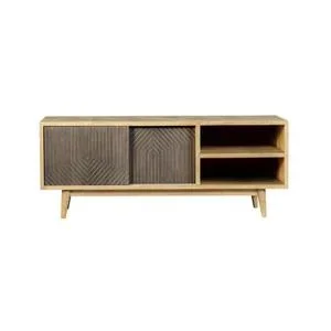 TV Console With Sliding Doors Natural