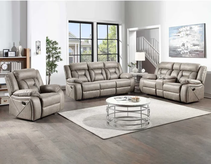 Tyson Gray/Dark Gray 3-Piece Reclining Living Room Set