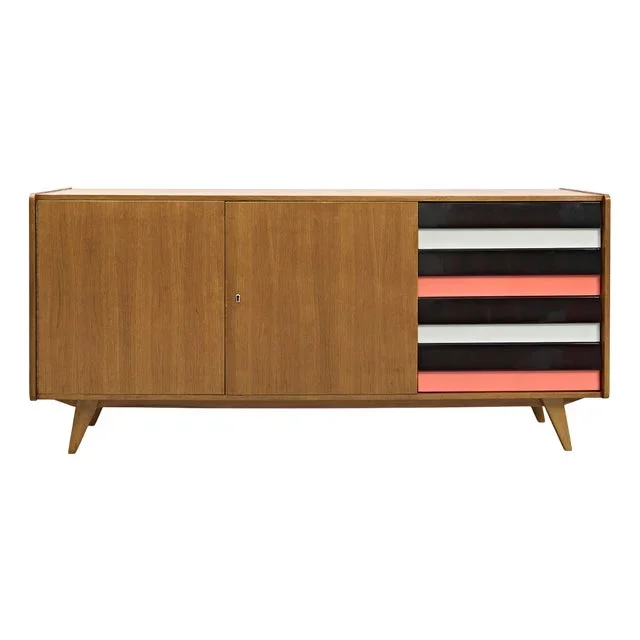 U-460 Oak Sideboard by J. Jiroutek for Interior Prague, 1960s
