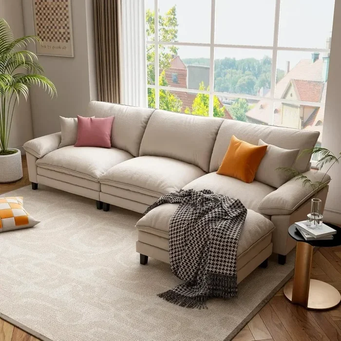 UBRIC L Shape Cloud Couch Sectional Beige
