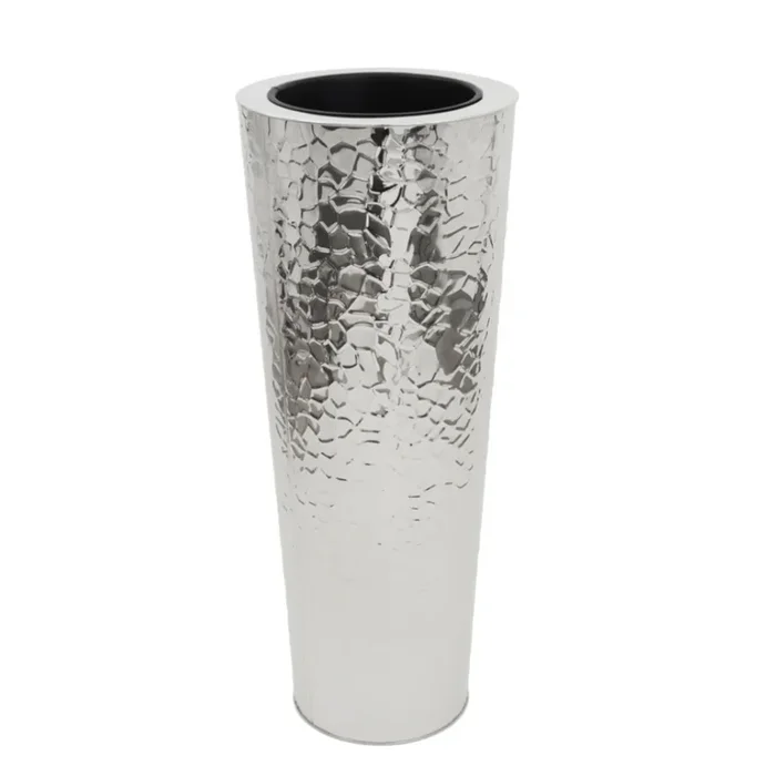 ULA 36″ Hammered Stainless Steel Floor Vase Planter