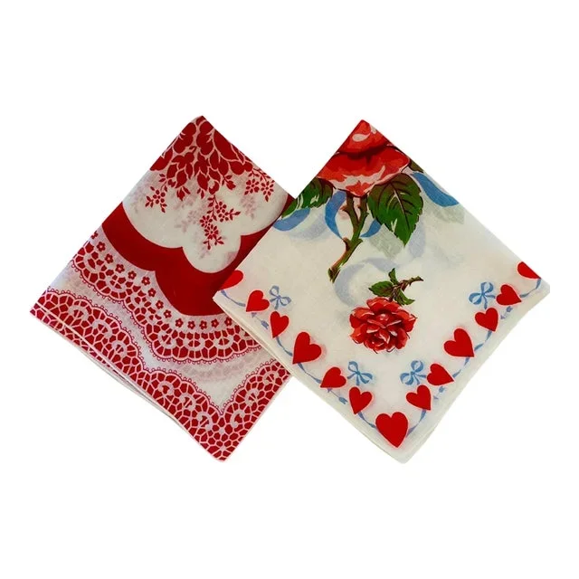Valentine’s Linen Handkerchiefs, Set/2